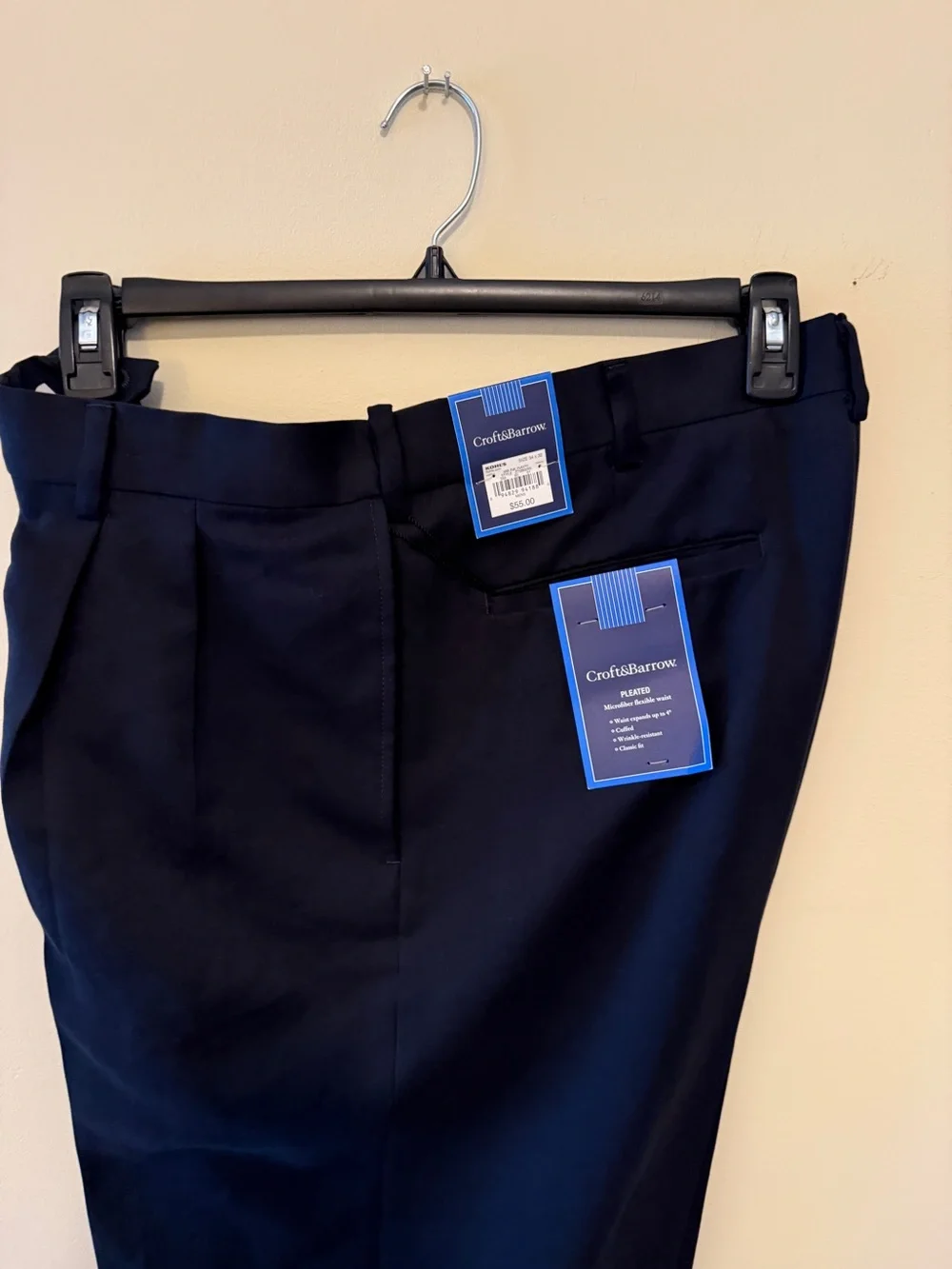 Croft & Barrow Men’s Dress Pants – NWT– 34x32 – Pleated – Flexible Waist